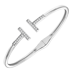 Sterling Silver CZ Bangle - Style #FB1156