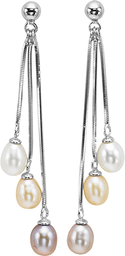 Silver F.W. Pearl Earrings