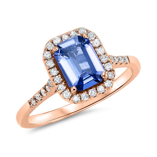 Tanzanite and Diamond Ring 1/3 ctw set in 14KR