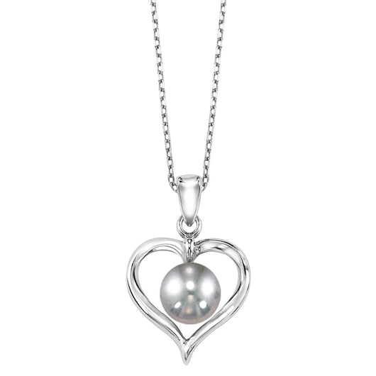 Silver heart pendant with Pearl 142PW